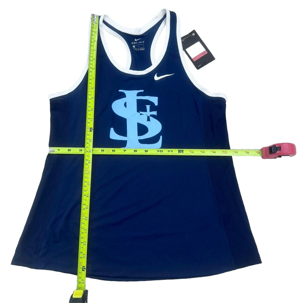 NWT Nike Womens Tank Top Large Navy White Dri Fit Athletics - Picture 7 of 7